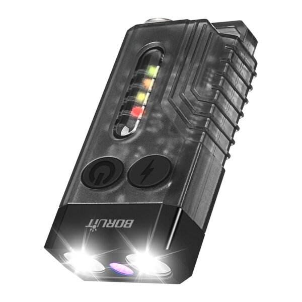 BORUIT V10 Small Powerful Flashlight with 365nm UV Black Light - Super Bright, USB C Rechargeable Led Keychain Flash Light with Cob Side Light, Magnet BORUIT V10 Small Powerful Flashlight with 365nm UV Black Light - Super Bright, USB C Rechargeable Led Keychain Flash Light with Cob Side Light, Magnet