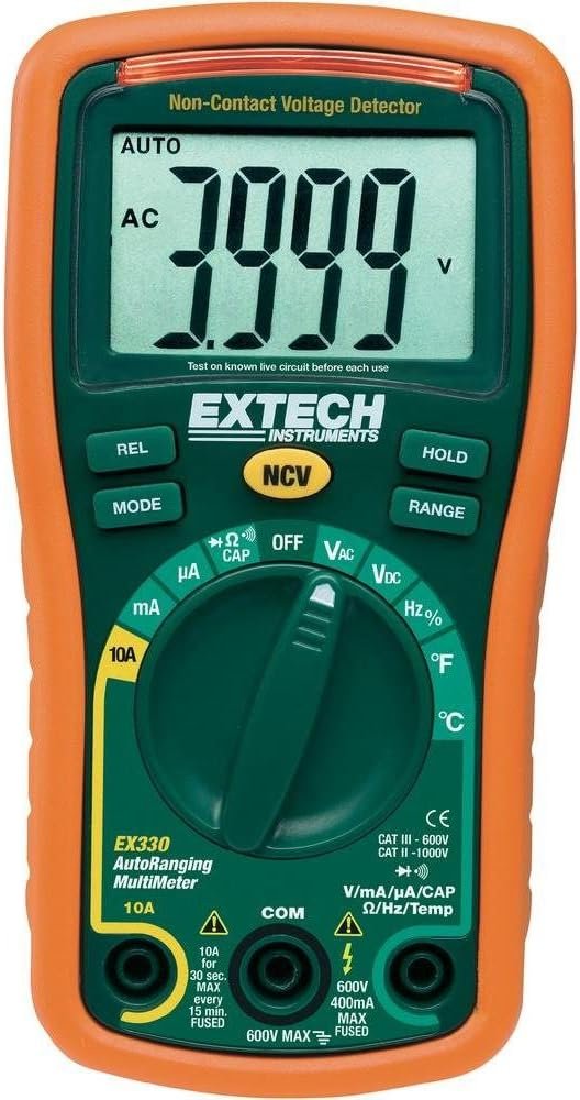 Extech EX330 Autoranging Mini Multimeter with NCV and Type K Temperature Extech EX330 Autoranging Mini Multimeter with NCV and Type K Temperature