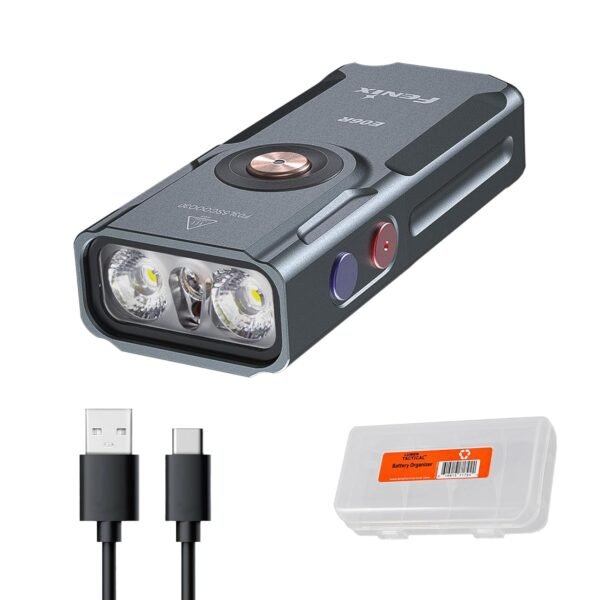 Fenix E06R 700 Lumen 3-in-1 EDC Keychain Flashlight, USB-C Rechargeable, Includes UV Light and Lumentac Organizer (Grey) Fenix E06R 700 Lumen 3-in-1 EDC Keychain Flashlight, USB-C Rechargeable, Includes UV Light and Lumentac Organizer (Grey)