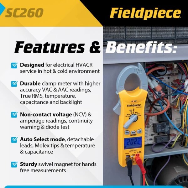 Fieldpiece SC260 Compact HVACR Clamp Meter Review True RMS Accuracy Tested Fieldpiece SC260 Compact HVACR Clamp Meter Review True RMS Accuracy Tested