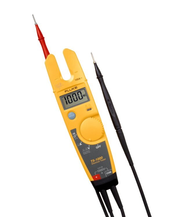 Fluke T5-1000 Voltage, Continuity and Current Tester, OpenJaw Design For Current Measurements Without Metallic Contact, Includes Detachable Slim Reach Probe Tips, Auto Selects... Fluke T5-1000 Voltage, Continuity and Current Tester, OpenJaw Design For Current Measurements Without Metallic Contact, Includes Detachable Slim Reach Probe Tips, Auto Selects...