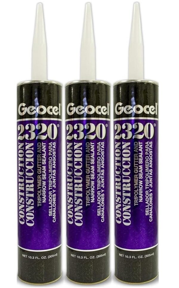 Geocel 2320 Construction Tripolymer Gutter and Narrow Seam Sealant, 10.3 fl oz, Clear, 3 Pack Geocel 2320 Construction Tripolymer Gutter and Narrow Seam Sealant, 10.3 fl oz, Clear, 3 Pack