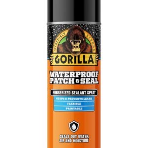 Gorilla Waterproof Patch & Seal Rubberized Sealant Spray, Black, 16 Ounce (Pack of 1) - Seals Out Water, Air, and Moisture Gorilla Waterproof Patch & Seal Rubberized Sealant Spray, Black, 16 Ounce (Pack of 1) - Seals Out Water, Air, and Moisture