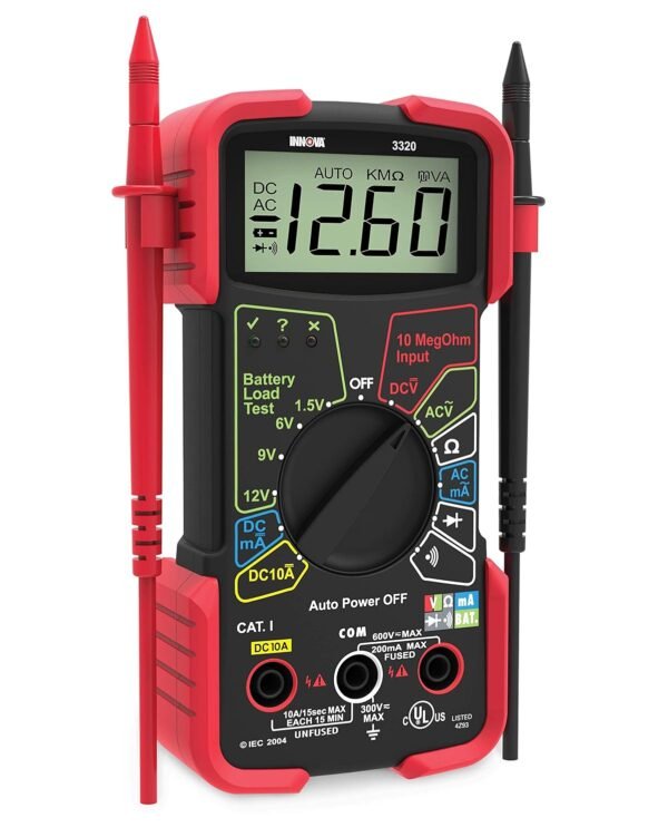 INNOVA 3320 Auto-Ranging Digital Multimeter, Red & Black INNOVA 3320 Auto-Ranging Digital Multimeter, Red & Black