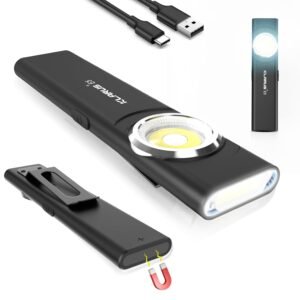 klarus E5 Pocket Flashlight, Rechargeable EDC Flashlight, Super Slim 4.2x1x0.3inch, 600 Lumens, USB-C Port, IPX4, Dual Light Source with Magnetic Base, Hat & Clothes Clip - Black klarus E5 Pocket Flashlight, Rechargeable EDC Flashlight, Super Slim 4.2x1x0.3inch, 600 Lumens, USB-C Port, IPX4, Dual Light Source with Magnetic Base, Hat & Clothes Clip - Black