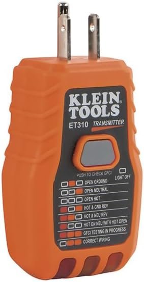 Klein Tools ET310TRANS ET310 Circuit Breaker Finder Replacement Transmitter, Digital Circuit Breaker Finder, Integrated GFCI Outlet Tester Klein Tools ET310TRANS ET310 Circuit Breaker Finder Replacement Transmitter, Digital Circuit Breaker Finder, Integrated GFCI Outlet Tester