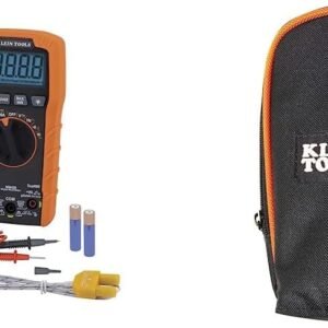 Klein Tools MM420 Digital Multimeter, Auto-Ranging TRMS Multimeter, 600V AC/DC Voltage, 10A AC/DC Current, 50 MOhms Resistance,Orange/Black & 69401 Multimeter Carrying Case Klein Tools MM420 Digital Multimeter, Auto-Ranging TRMS Multimeter, 600V AC/DC Voltage, 10A AC/DC Current, 50 MOhms Resistance,Orange/Black & 69401 Multimeter Carrying Case