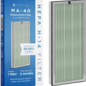 Medify Air MA-40 Genuine Replacement Filter | for Allergens, Wildfire Smoke, Dust, Odors, Pollen, Pet Dander | 3 in 1 with Pre-filter, H14 HEPA, and Activated Carbon | Removal... Medify Air MA-40 Genuine Replacement Filter | for Allergens, Wildfire Smoke, Dust, Odors, Pollen, Pet Dander | 3 in 1 with Pre-filter, H14 HEPA, and Activated Carbon | Removal...