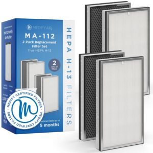 Medify MA-112 Genuine Replacement Filter Set for Allergens, Smoke, Wildfires, Dust, Odors, Pollen, Pet Dander | 3 in 1 with Pre-filter, HEPA H13 and Activated Carbon | Removal... Medify MA-112 Genuine Replacement Filter Set for Allergens, Smoke, Wildfires, Dust, Odors, Pollen, Pet Dander | 3 in 1 with Pre-filter, HEPA H13 and Activated Carbon | Removal...