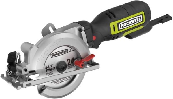 Rockwell 4-1/2” Compact Circular Saw, 5 amps, 3500 rpm, with Dust Port and Starter Kit– RK3441K , Black Rockwell 4-1/2” Compact Circular Saw, 5 amps, 3500 rpm, with Dust Port and Starter Kit– RK3441K , Black