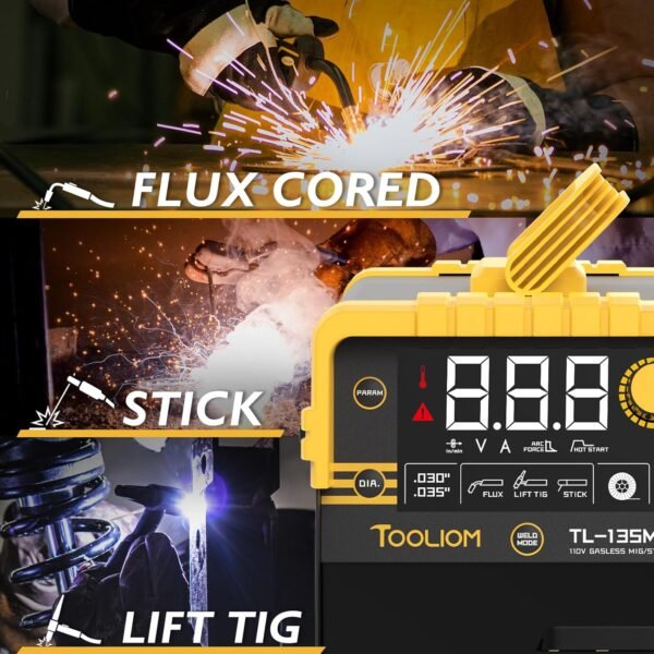 TOOLIOM TL-135M Pro 135A MIG Welder Review Gasless Flux Core Welding Power TOOLIOM TL-135M Pro 135A MIG Welder Review Gasless Flux Core Welding Power