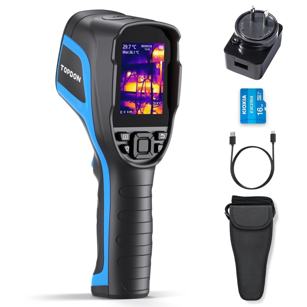 TOPDON TC004 Thermal Imaging Camera, 320 x 240 TISR Resolution, 256 x 192 IR High Resolution, 12-Hour Battery Life Handheld Infrared Camera with PC Analysis and Video Recording...