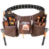 VEVOR Tool Belt, 13 Pockets, Adjusts from 29 Inches to 54 Inches, Faux Sede Leather Heavy Duty Tool Pouch Bag with Dual Hammer Loops for Electrician, Carpenter, Handyman,... VEVOR Tool Belt, 13 Pockets, Adjusts from 29 Inches to 54 Inches, Faux Sede Leather Heavy Duty Tool Pouch Bag with Dual Hammer Loops for Electrician, Carpenter, Handyman,...