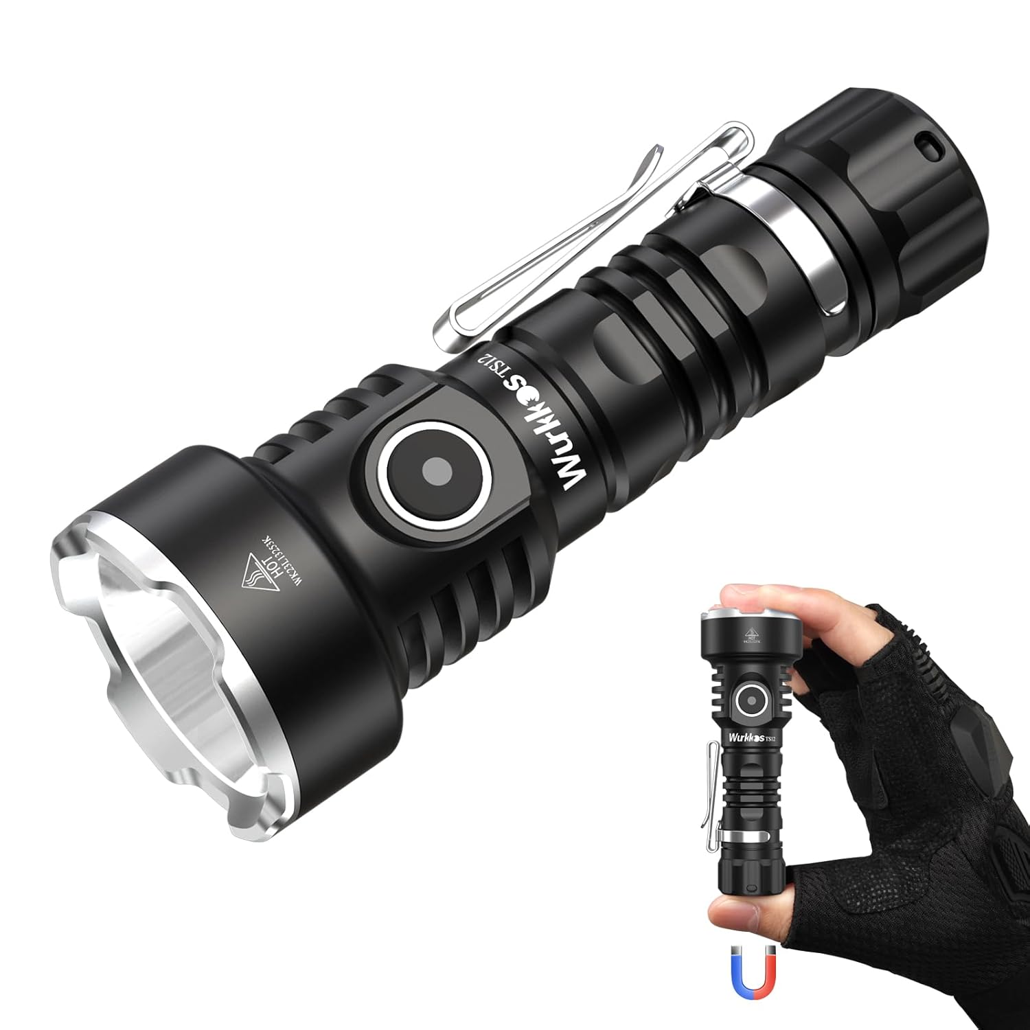 Wurkkos TS12 SFT25R LED Mini Flashlight Rechargeable,1350 High Lumens EDC Flashlight, Super Bright Small LED Flash Light, IP68 Waterproof Pocket Flashlight for Camping,...