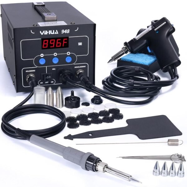 YIHUA 948 Upgraded 2 in 1 ESD Safe 80W Desoldering Station and 60W Soldering Iron- Desoldering Gun and Soldering Station °F /°C YIHUA 948 Upgraded 2 in 1 ESD Safe 80W Desoldering Station and 60W Soldering Iron- Desoldering Gun and Soldering Station °F /°C